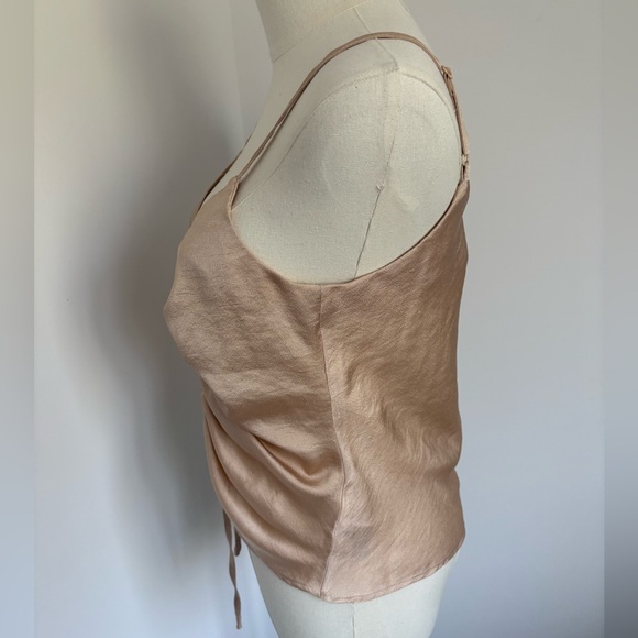 ASOS Rose Gold Ruched Tie Front Camisole - Picture 4 of 6